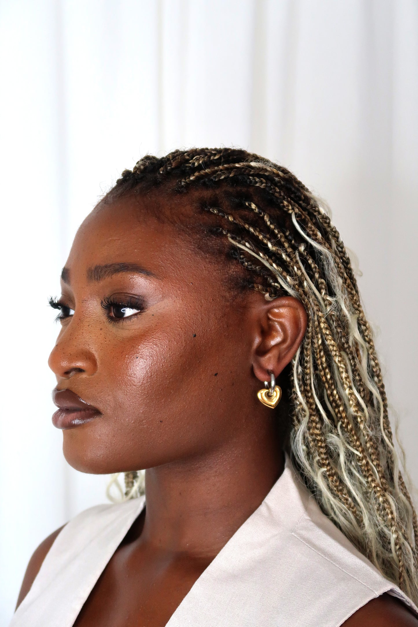 Orla Mixed Metal Heart Hoop Earrings.