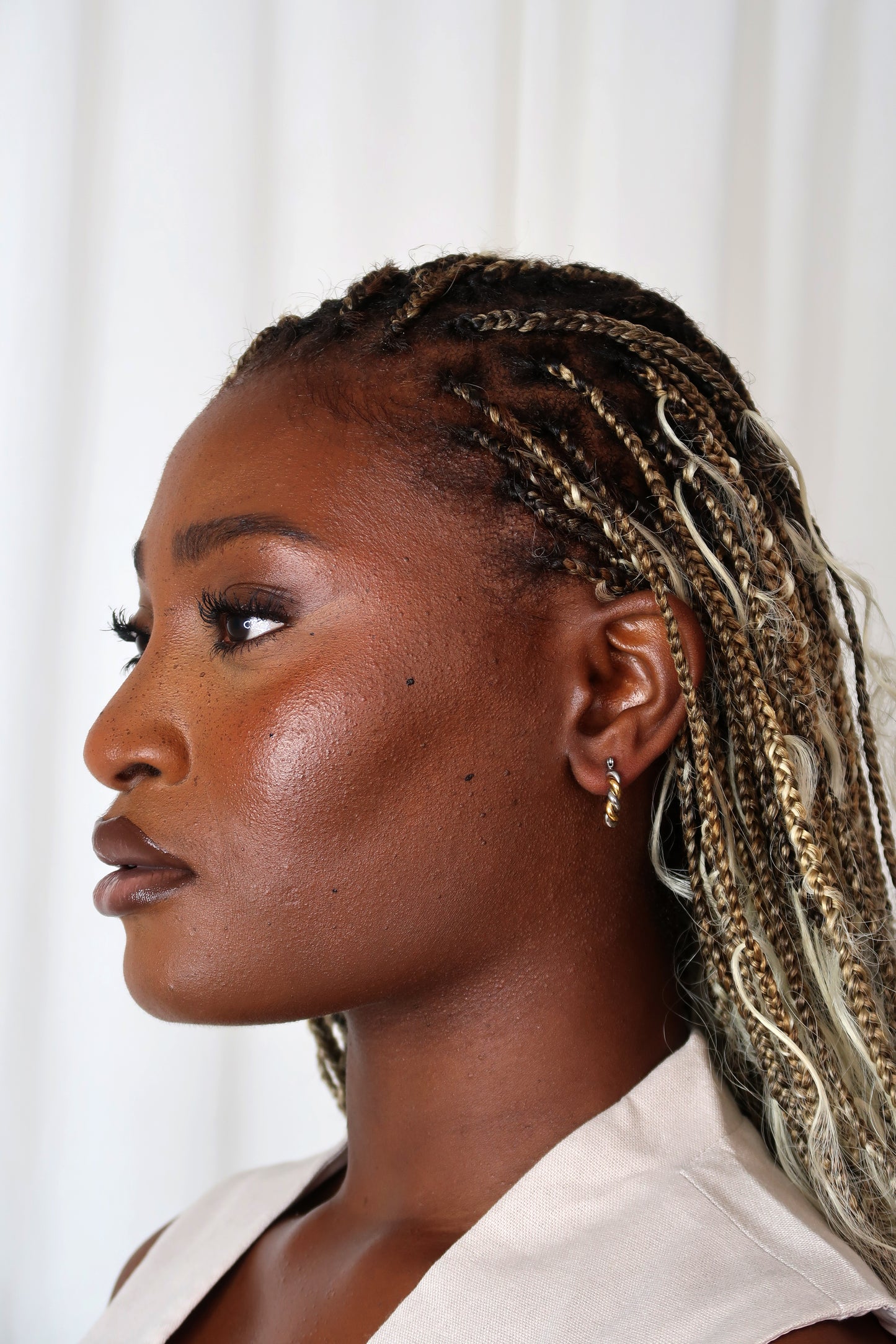 Esme Twist Detail Mixed Metal Hoops
