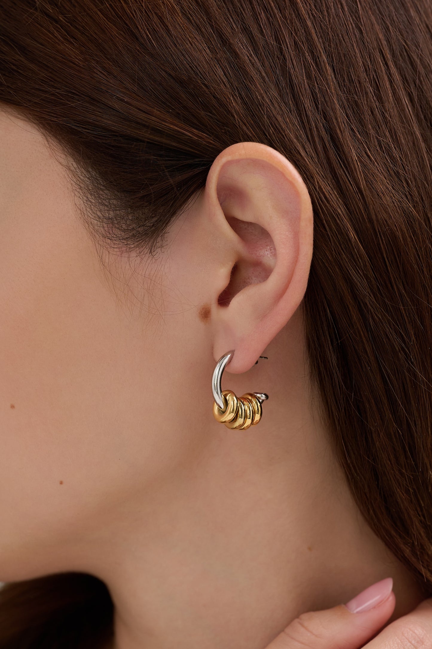 Skylar Mixed Metal Hoop Earrings