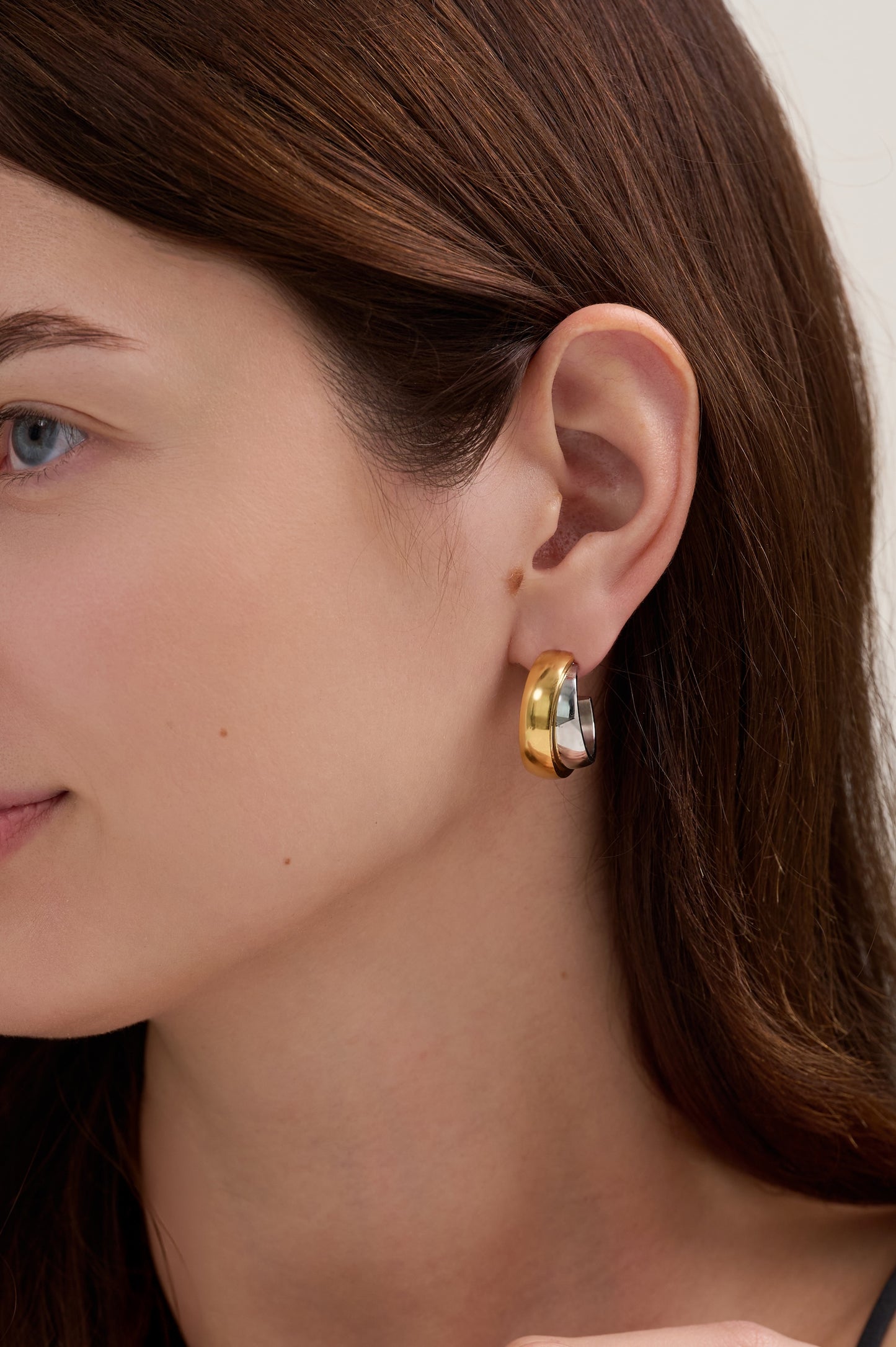 Cleo Mixed Metal Double Hoop Earrings