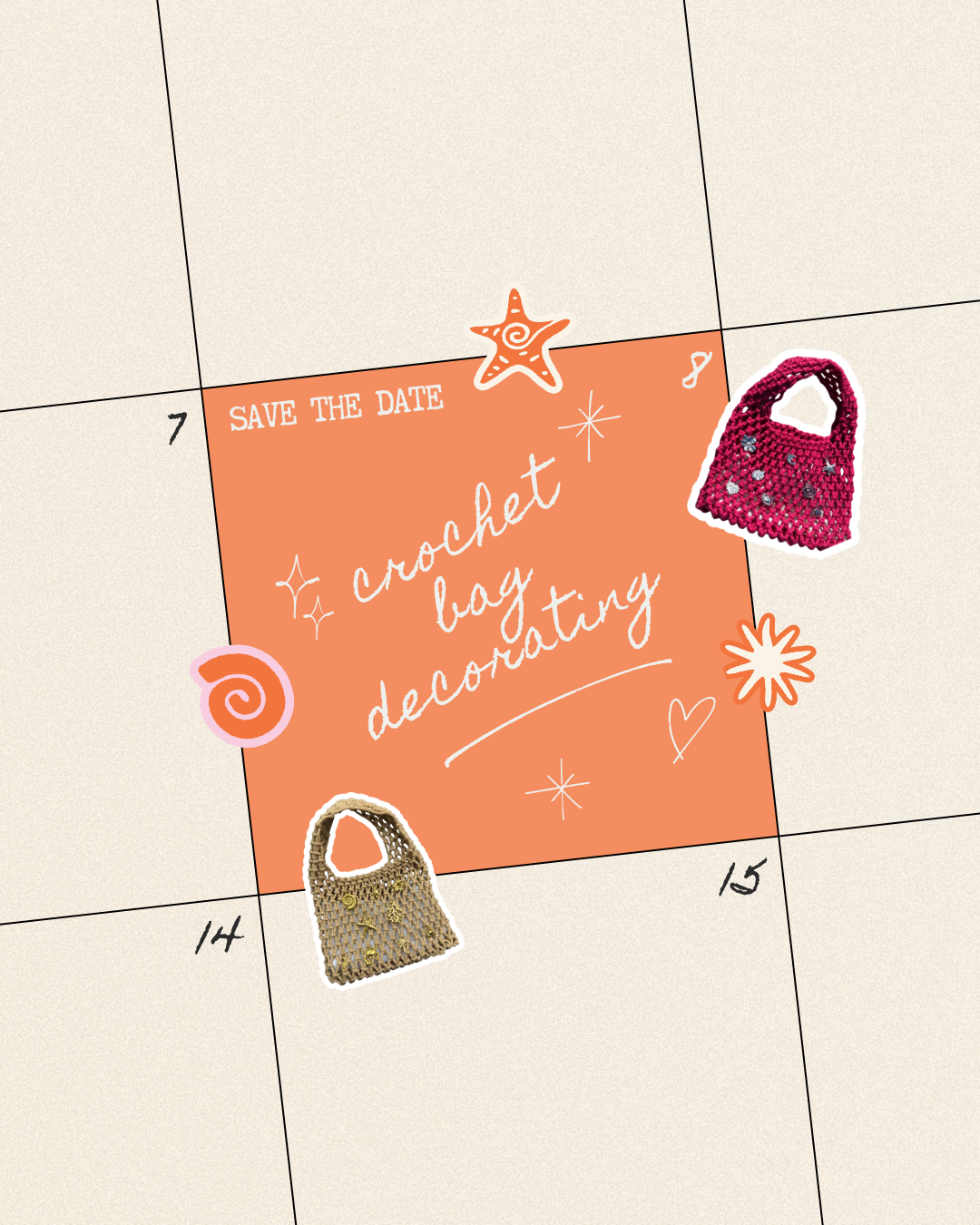 Crochet Bag Decorating Event - Wednesday 8th July