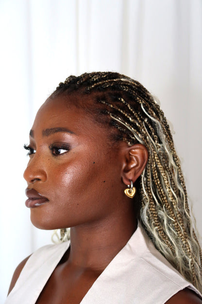 Orla Mixed Metal Heart Hoop Earrings.