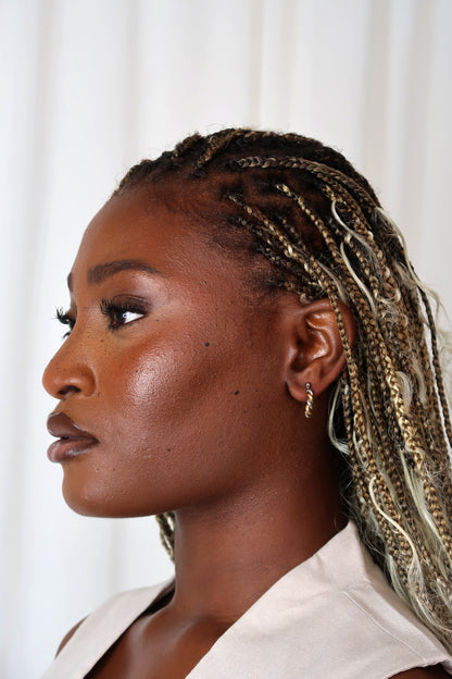 Esme Twist Detail Mixed Metal Hoops