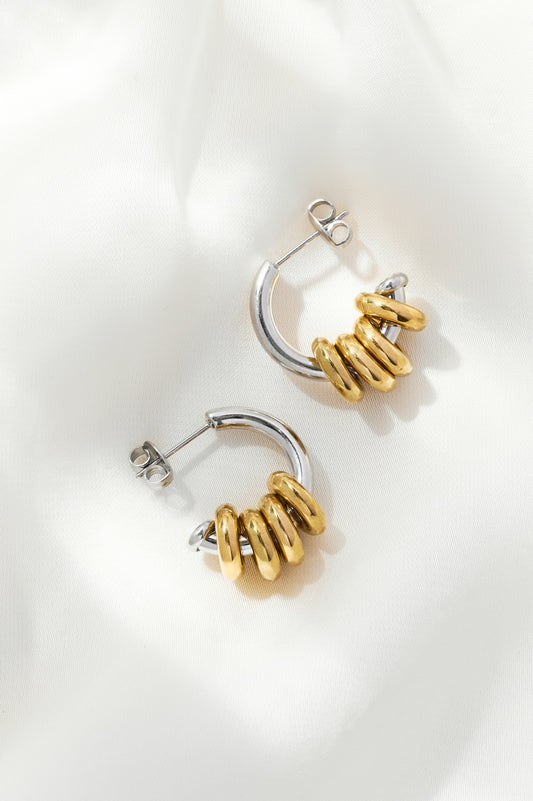 Skylar Mixed Metal Hoop Earrings