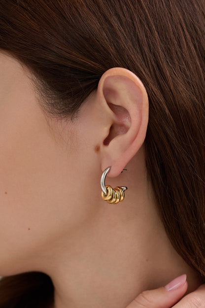 Skylar Mixed Metal Hoop Earrings