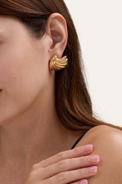 Aria Shell Detail Stud Earrings